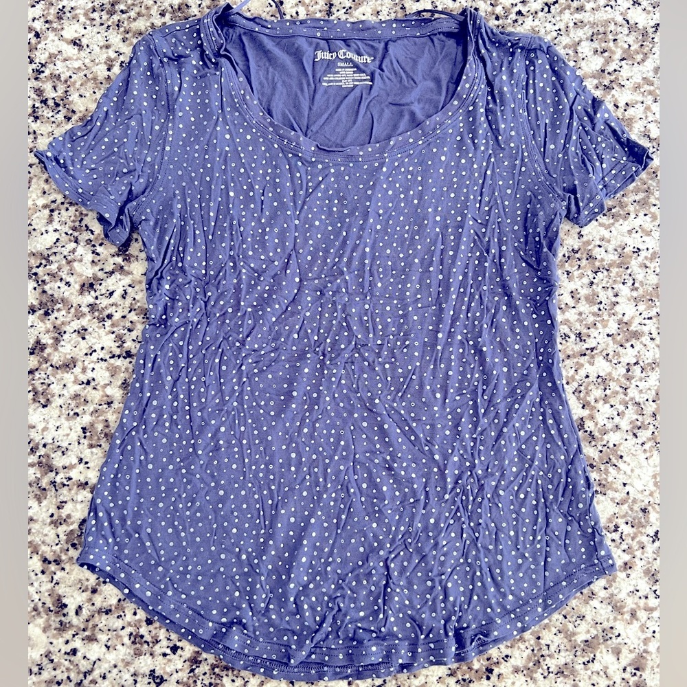 Polka dot silver and blue juicy couture T-shirt